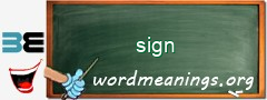 WordMeaning blackboard for sign